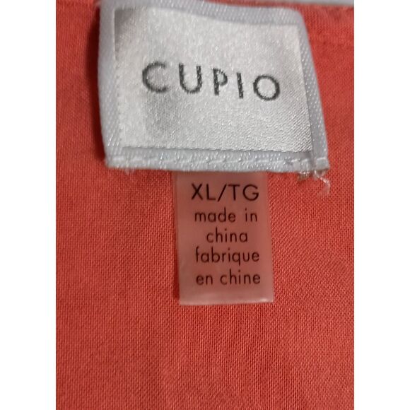 CUPIO, Orange Lace Bell Sleeve Tunic with Lace Boarder, Size XL - Picture 7 of 8